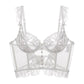 Gianna Back Sheer Embroidered Lace Bustier and Thong